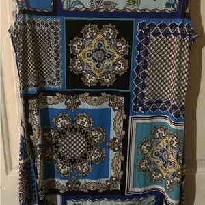 Spense Blue Floral Paisley Sleeveless Top size 10